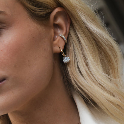 East West Oval Georgian Drop Earrings