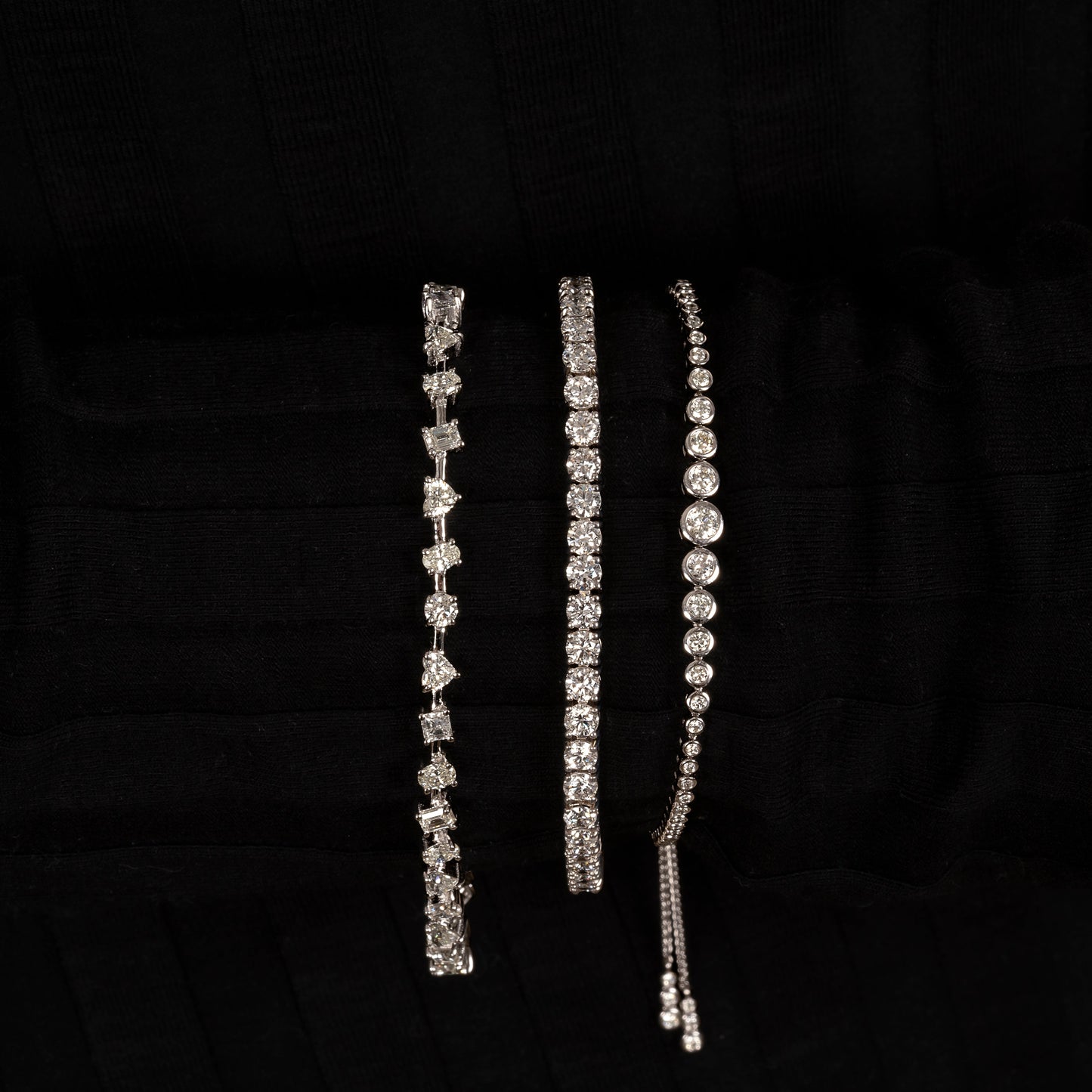 Graduated Bezel Set Bolo Natural Diamond Bracelet - AVIR New York