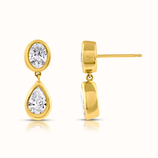 Sera 2 Carat Lab Grown Diamond Drop Earrings - AVIR New York
