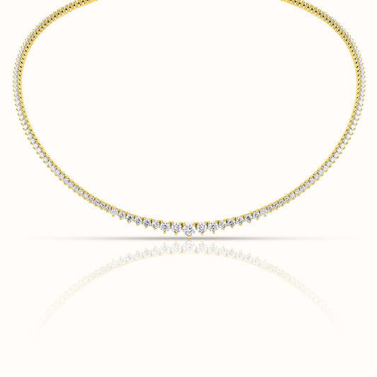 Flexible Graduated 3 Prong Choker Natural Diamond Necklace - AVIR New York