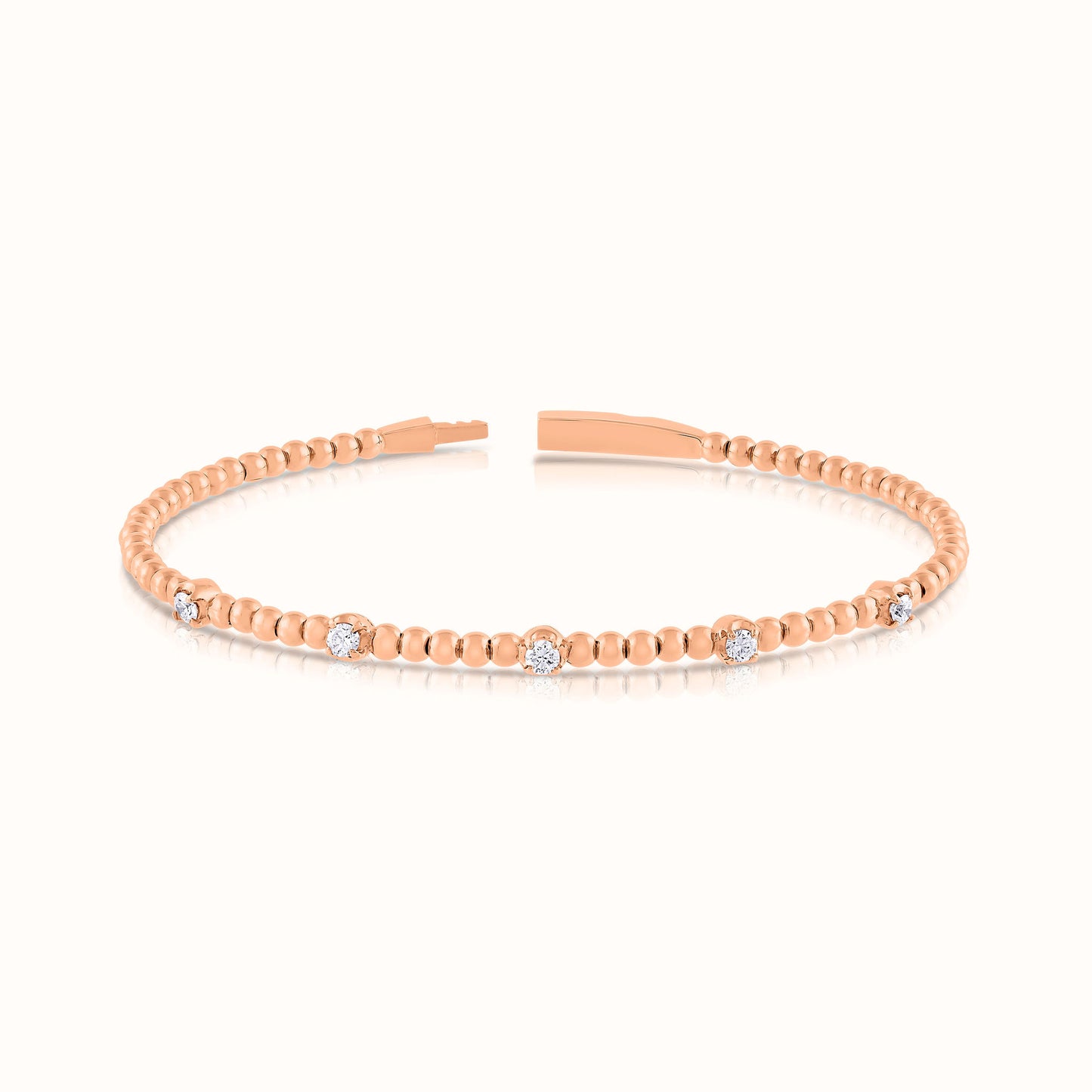 Lab Grown Diamond Flexible Beaded Diamond Bangle