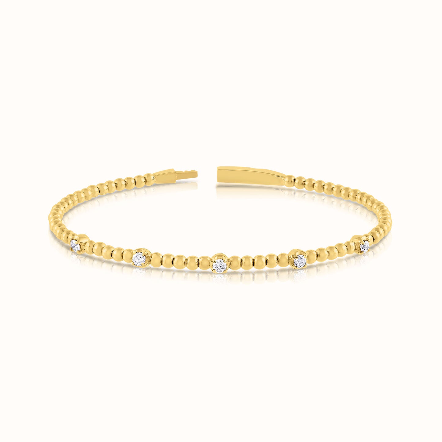 Lab Grown Diamond Flexible Beaded Diamond Bangle