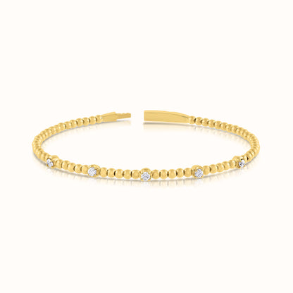 Lab Grown Diamond Flexible Beaded Diamond Bangle