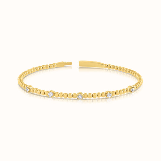 Lab Grown Diamond Flexible Beaded Diamond Bangle