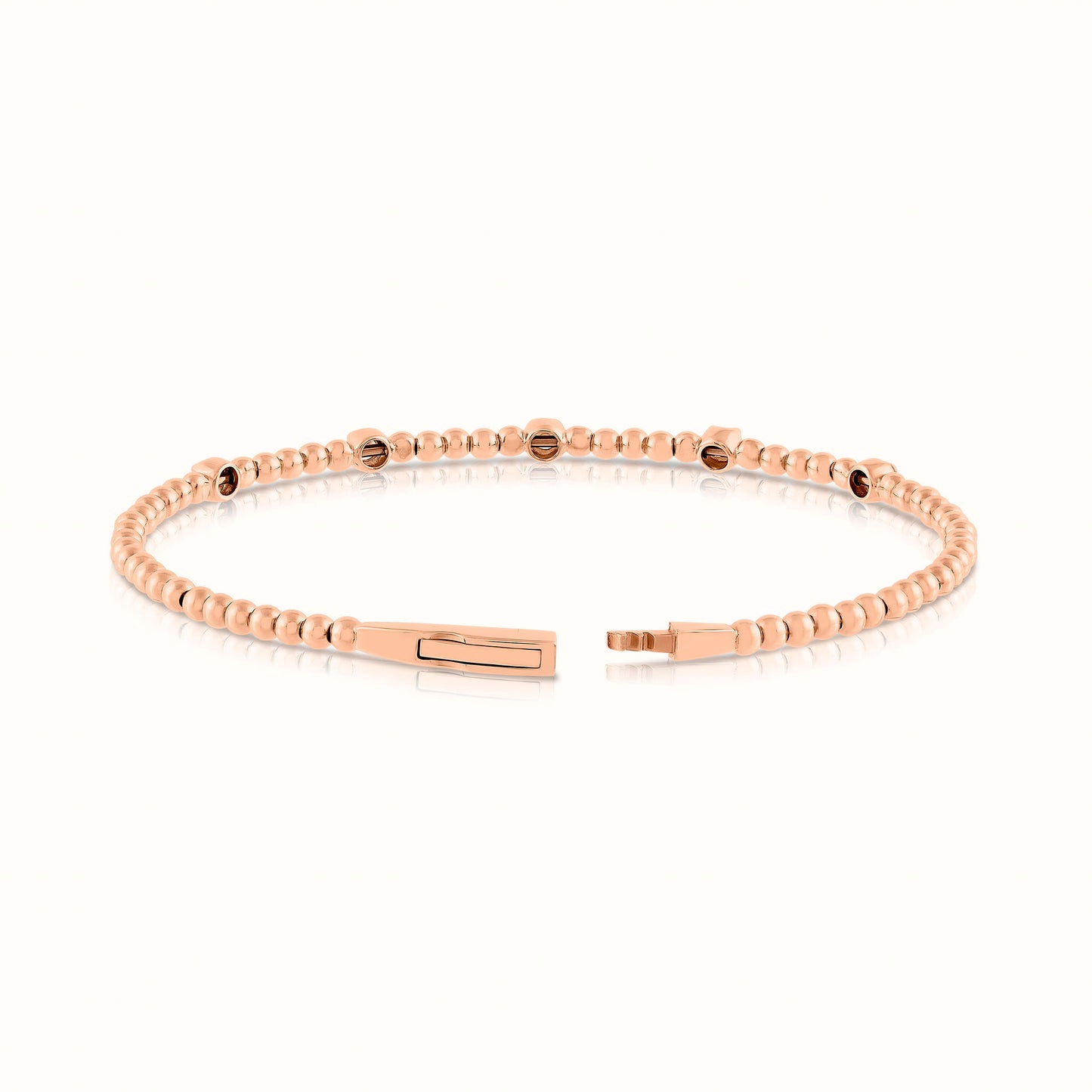 Lab Grown Diamond Flexible Beaded Diamond Bangle