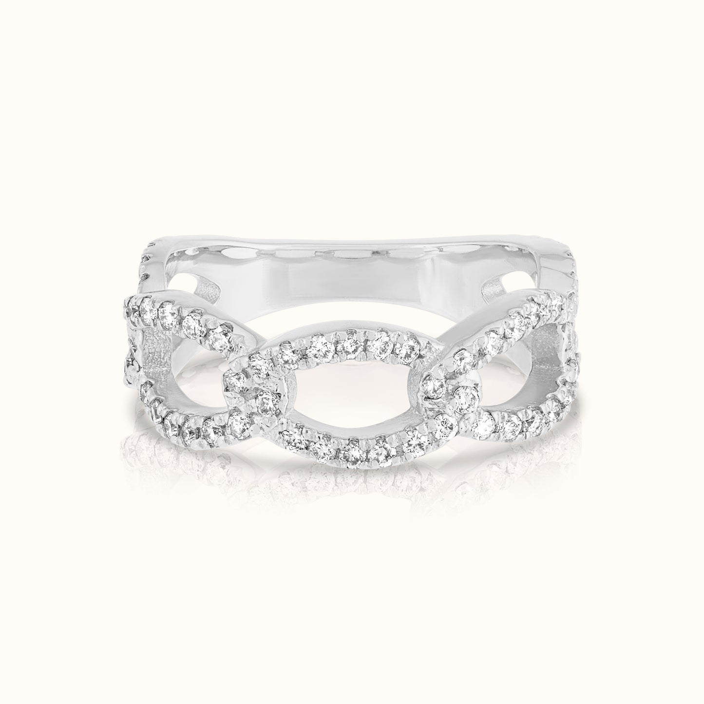 Halfway Curb Link Lab Grown Diamond Ring