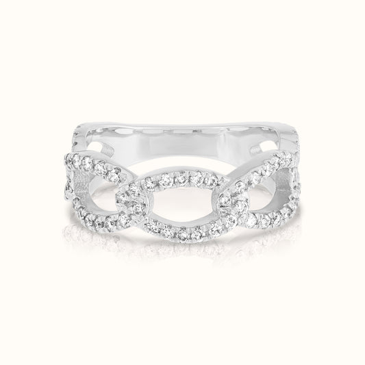 Halfway Curb Link Lab Grown Diamond Ring