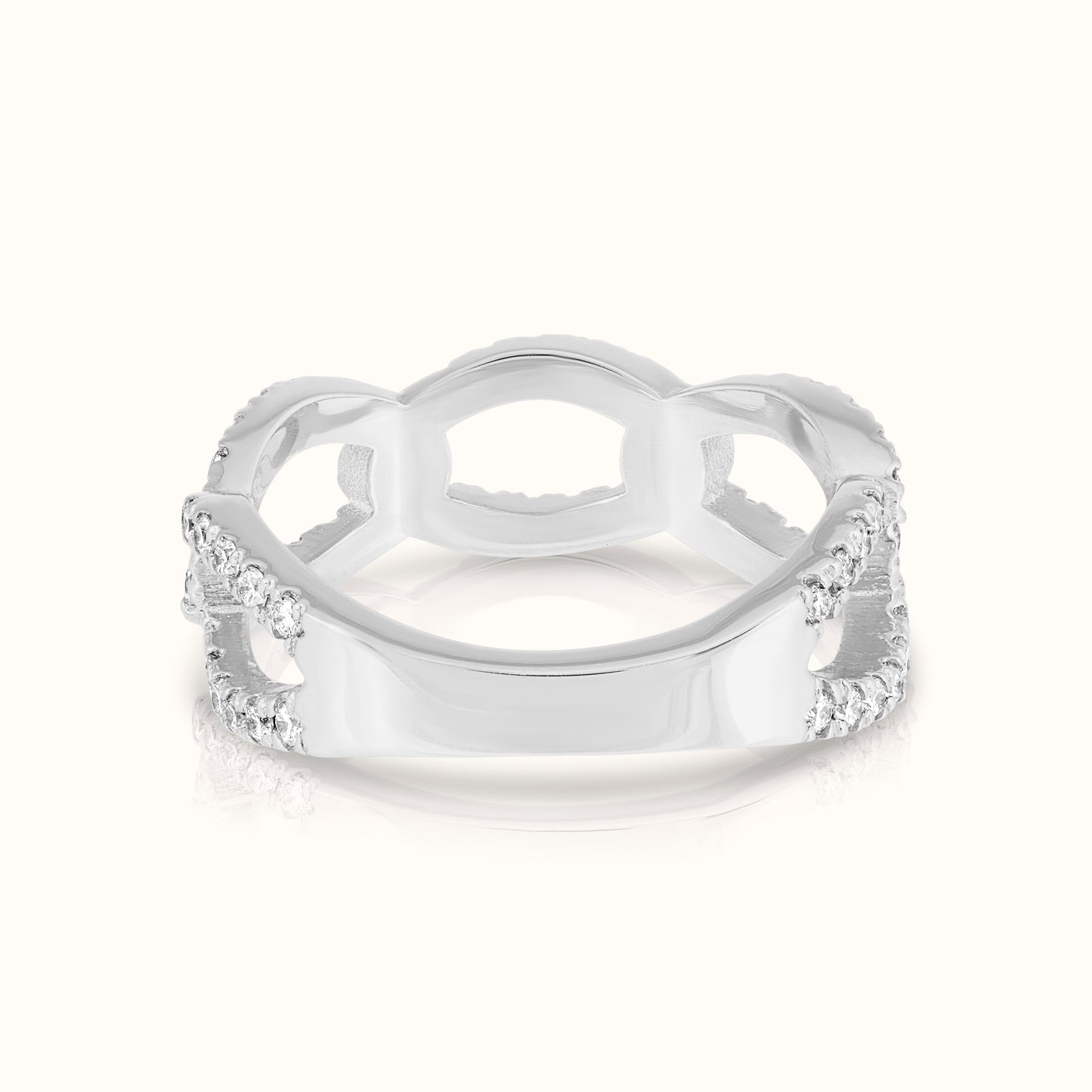 Halfway Curb Link Lab Grown Diamond Ring