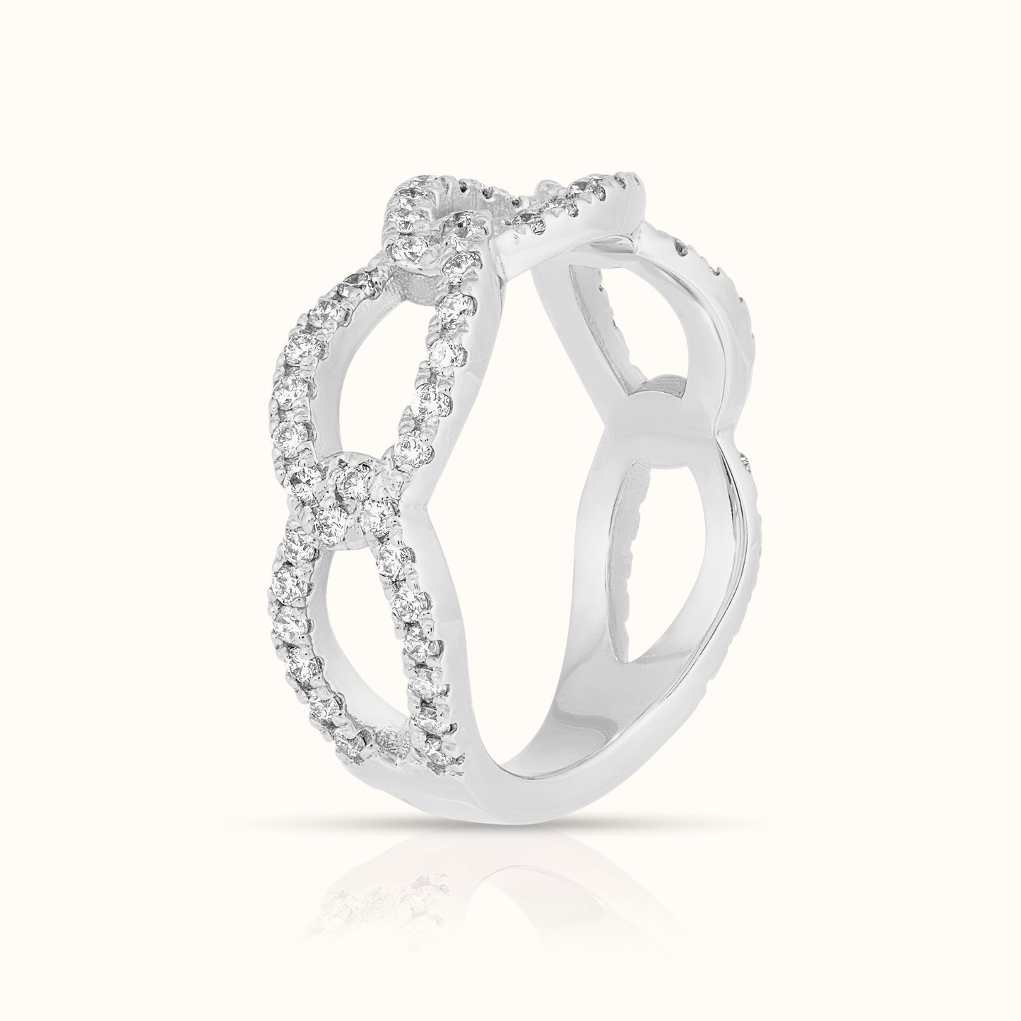 Halfway Curb Link Lab Grown Diamond Ring