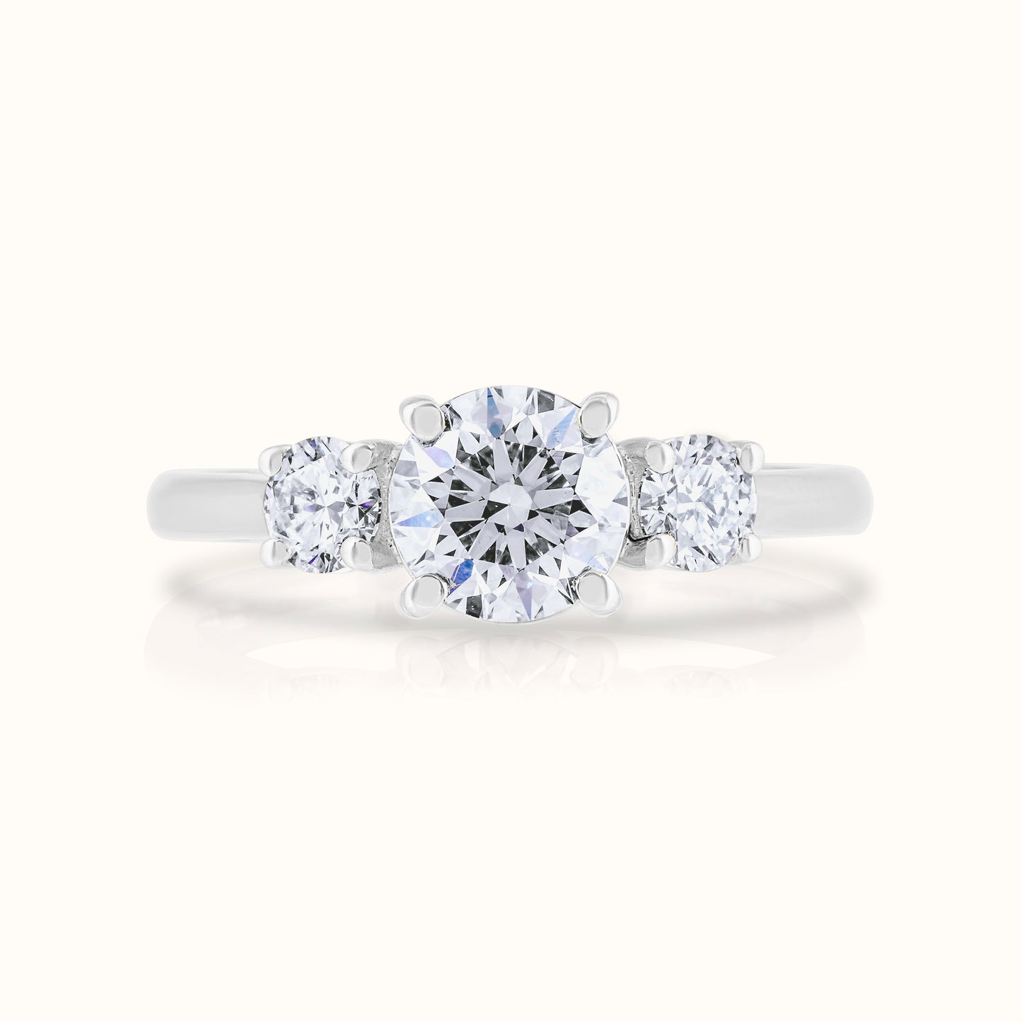 Three Stone Round Lab Grown Diamond Ring