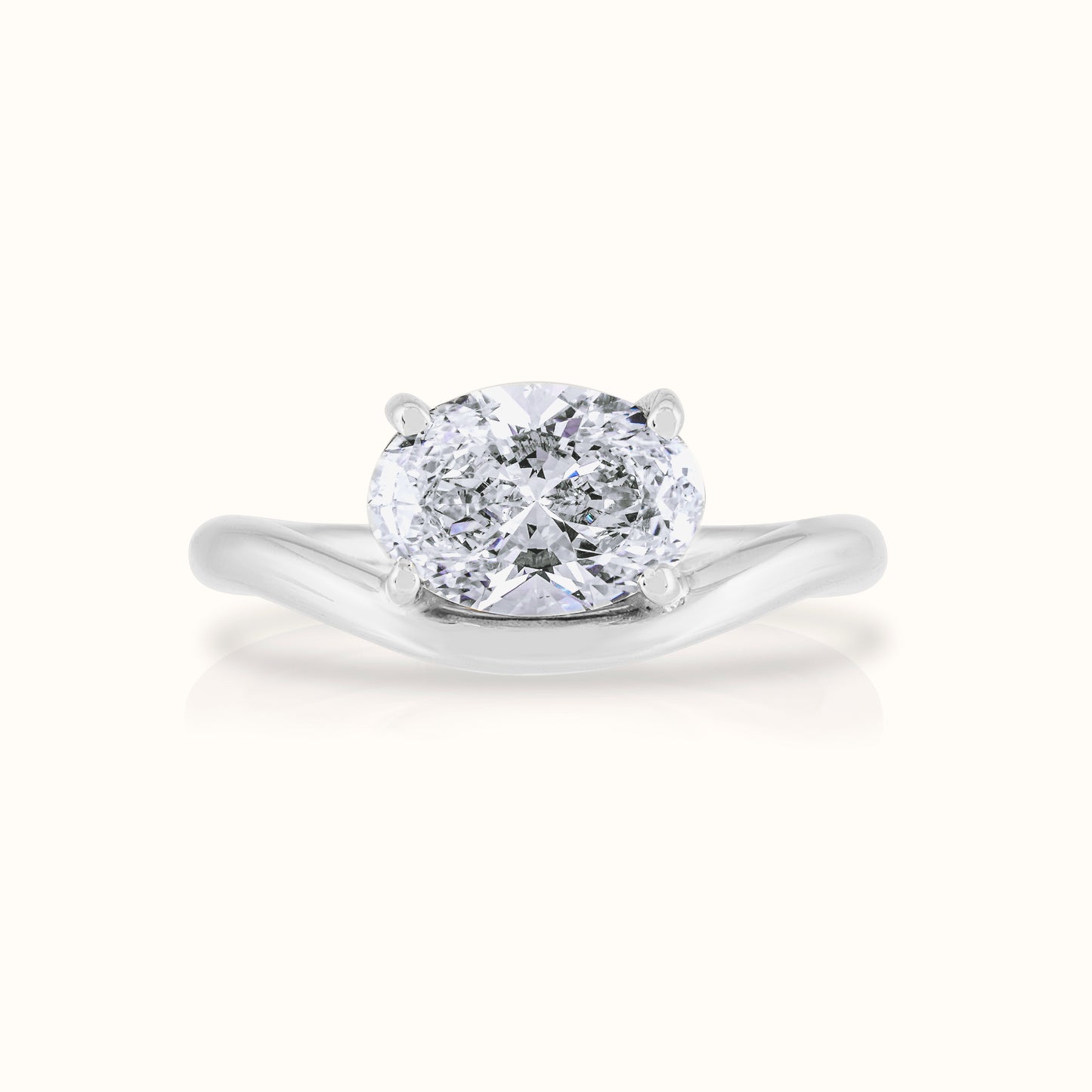 Floating East West Lab Grown Diamond Oval Ring