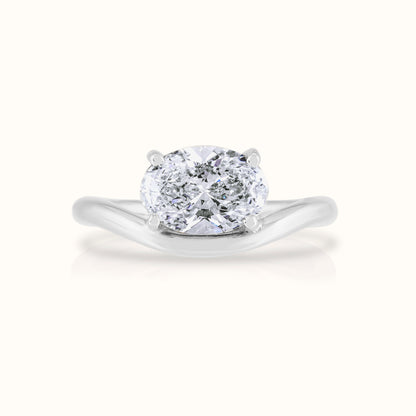 Floating East West Lab Grown Diamond Oval Ring