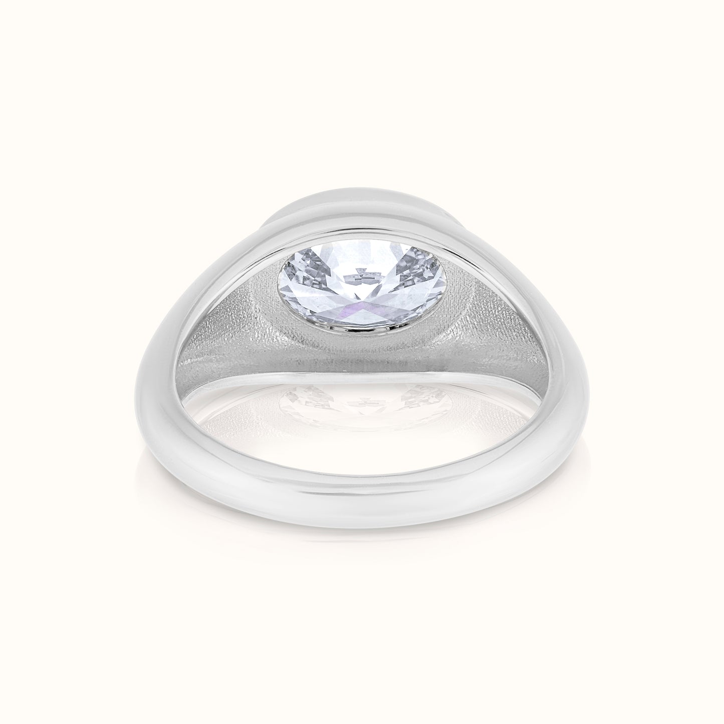 East West Lab Grown Diamond Oval Signet Ring