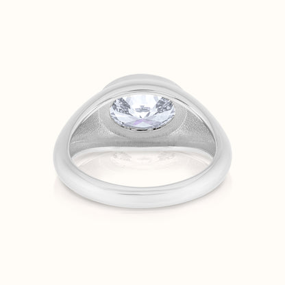 East West Lab Grown Diamond Oval Signet Ring