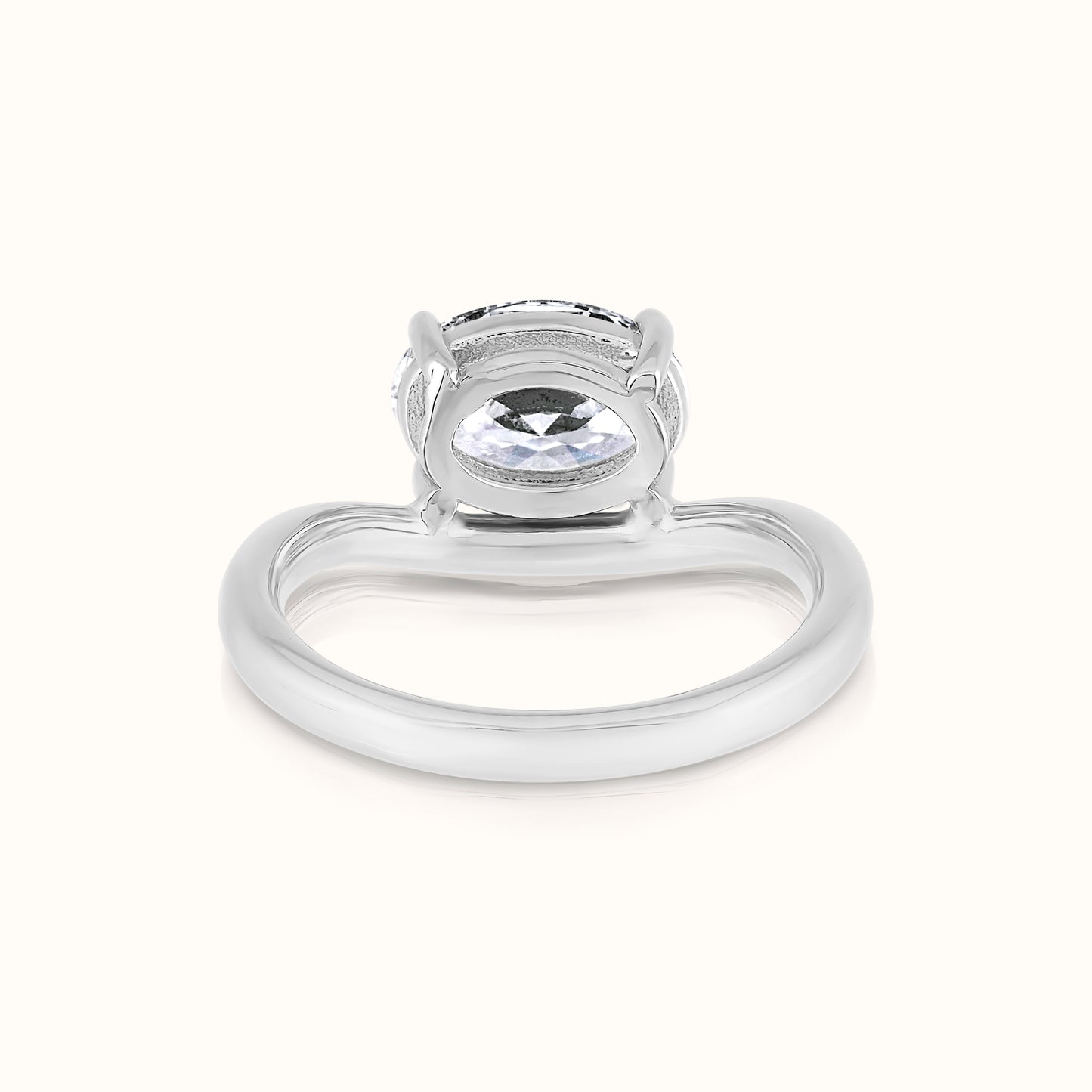 Floating East West Lab Grown Diamond Oval Ring