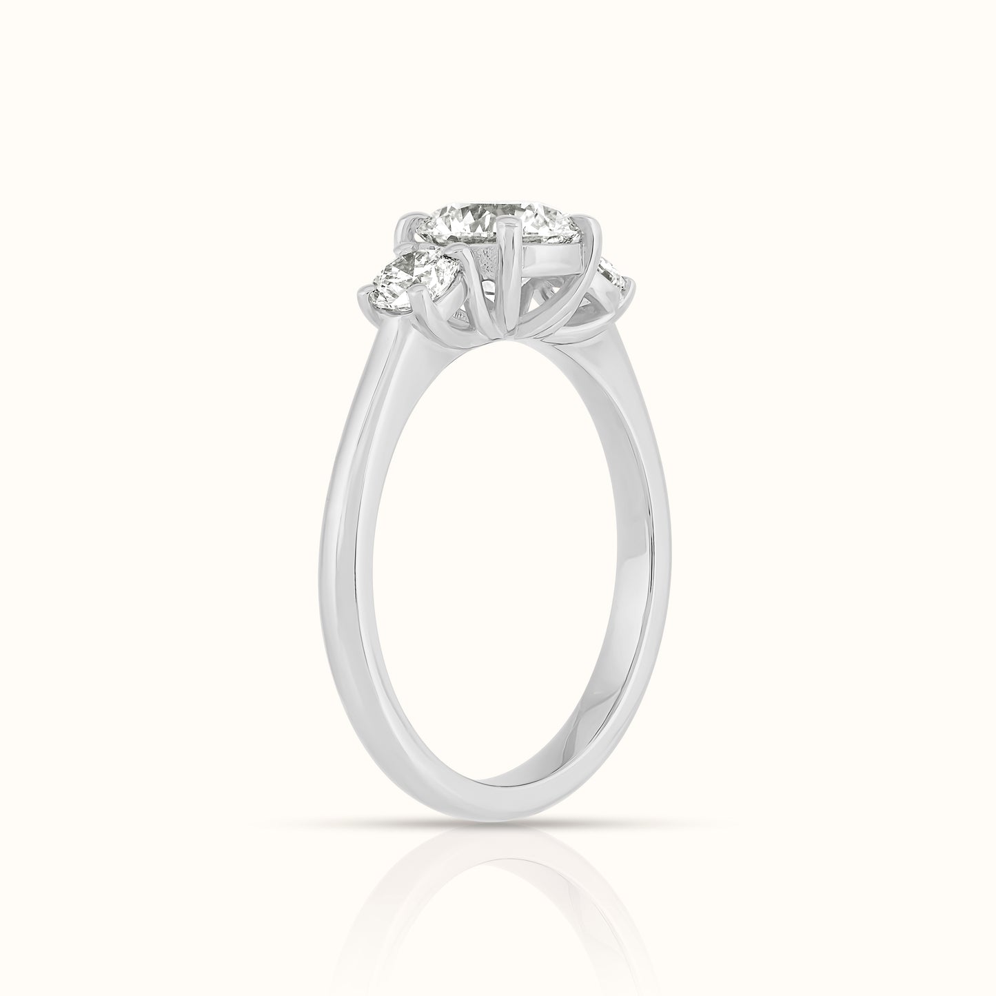 Three Stone Round Lab Grown Diamond Ring