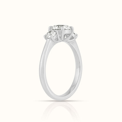 Three Stone Round Lab Grown Diamond Ring