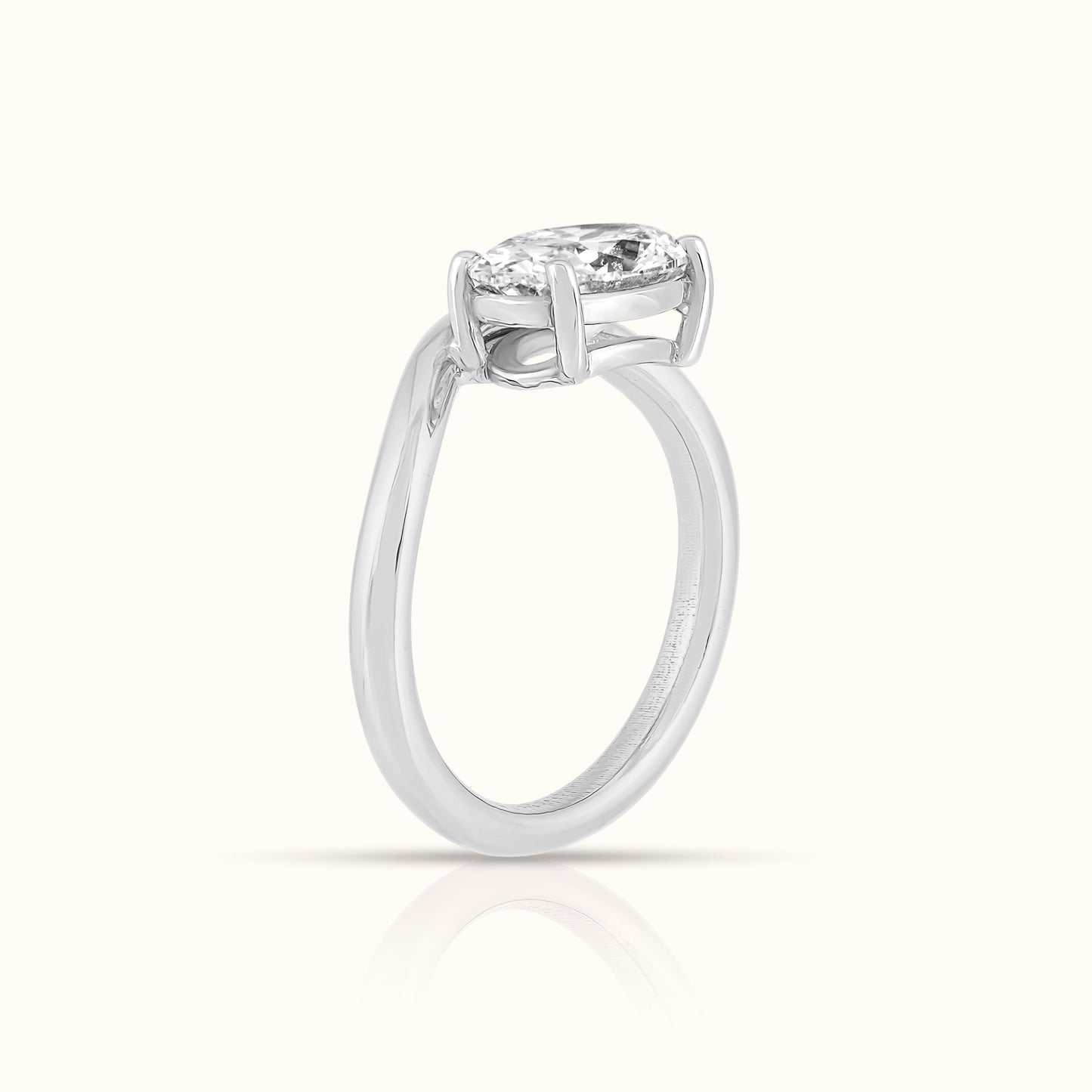 Floating East West Lab Grown Diamond Oval Ring