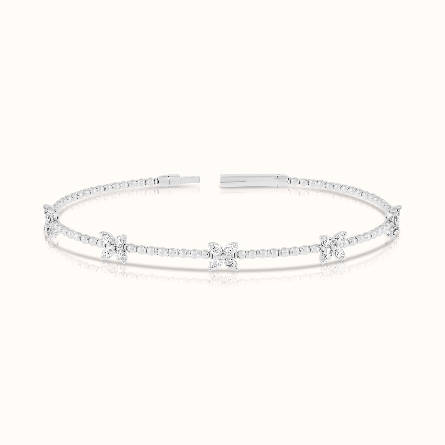 Lab Grown Diamond Flexible Beaded Butterfly Bangle