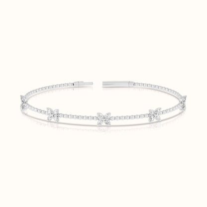 Lab Grown Diamond Flexible Beaded Butterfly Bangle