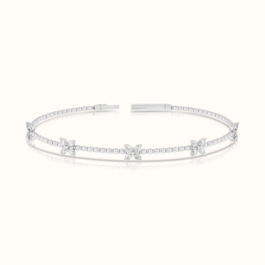 Lab Grown Diamond Flexible Beaded Butterfly Bangle