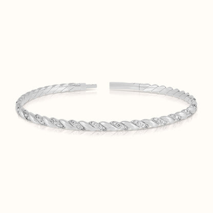 Twisted Rope Lab Grown Diamond Flexible Bangle