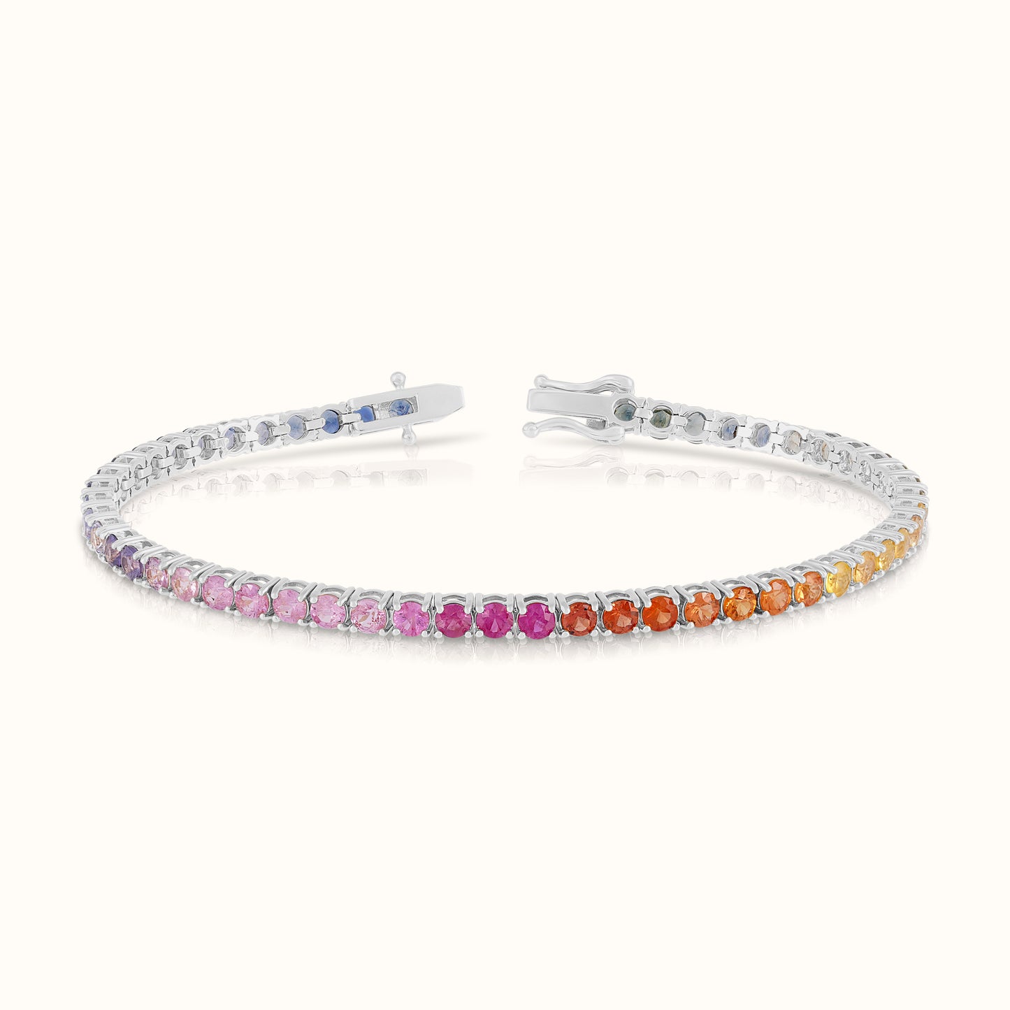 Rainbow Natural Sapphire Tennis Bracelet