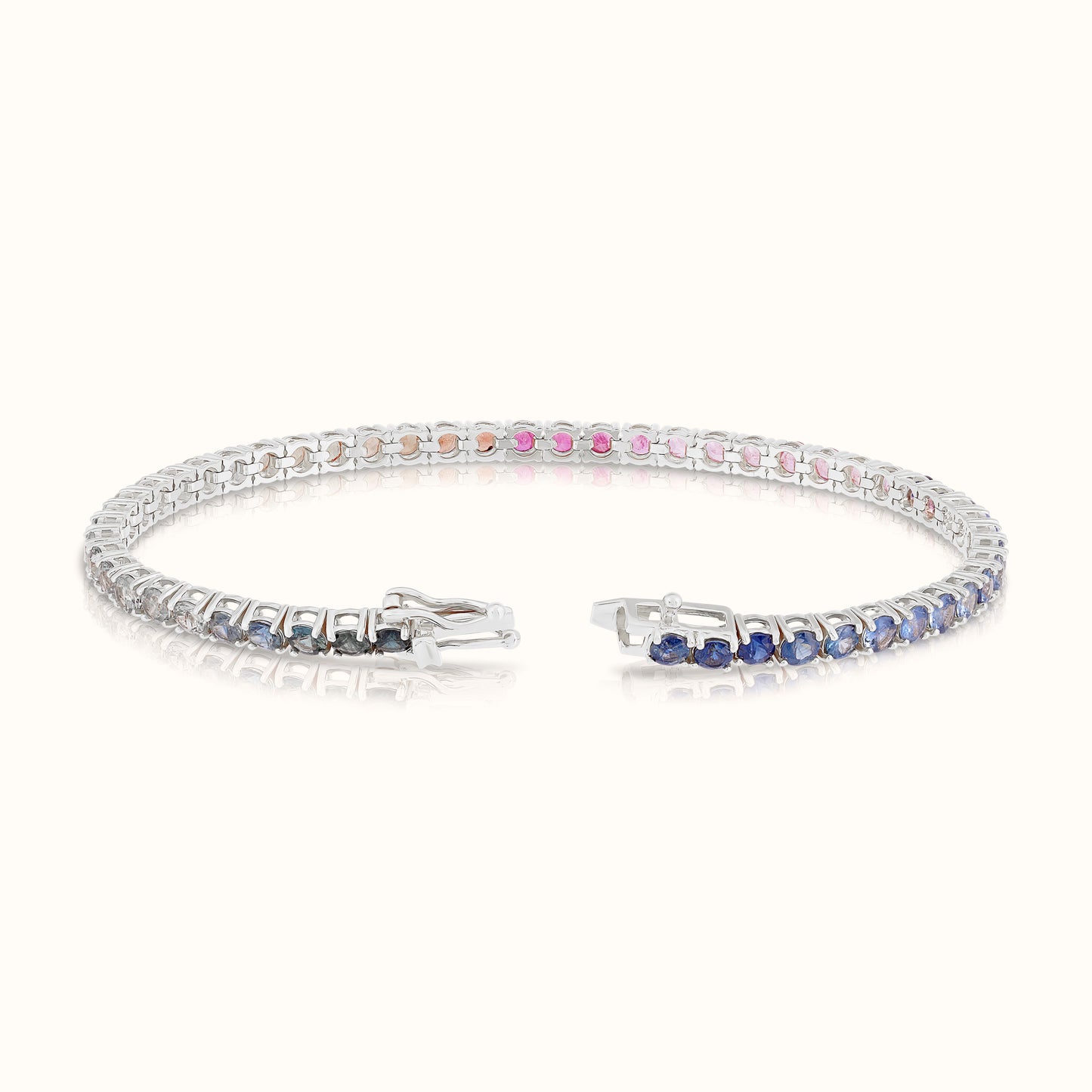 Rainbow Natural Sapphire Tennis Bracelet