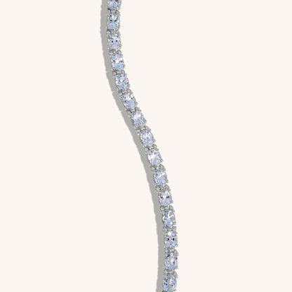 Natural Aquamarine Oval Tennis Bracelet