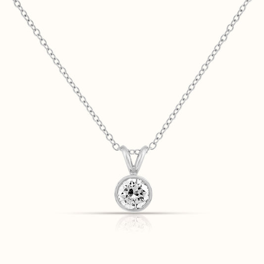 Lab Grown Diamond Bezel Set Solitaire Necklace