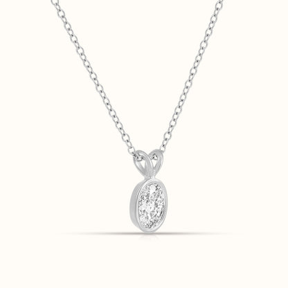 Bezel Set IGI Certified Lab Grown Diamond Oval Cut Pendant Necklace