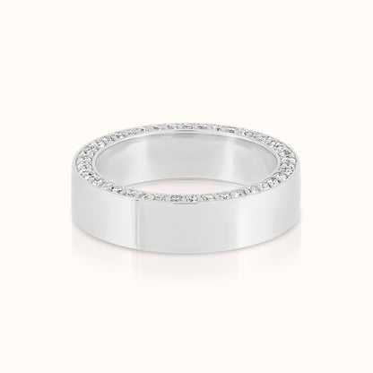 5MM Cigar Band with Lab Grown Diamond