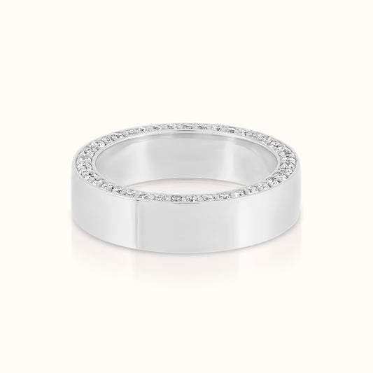 5MM Cigar Band with Lab Grown Diamond