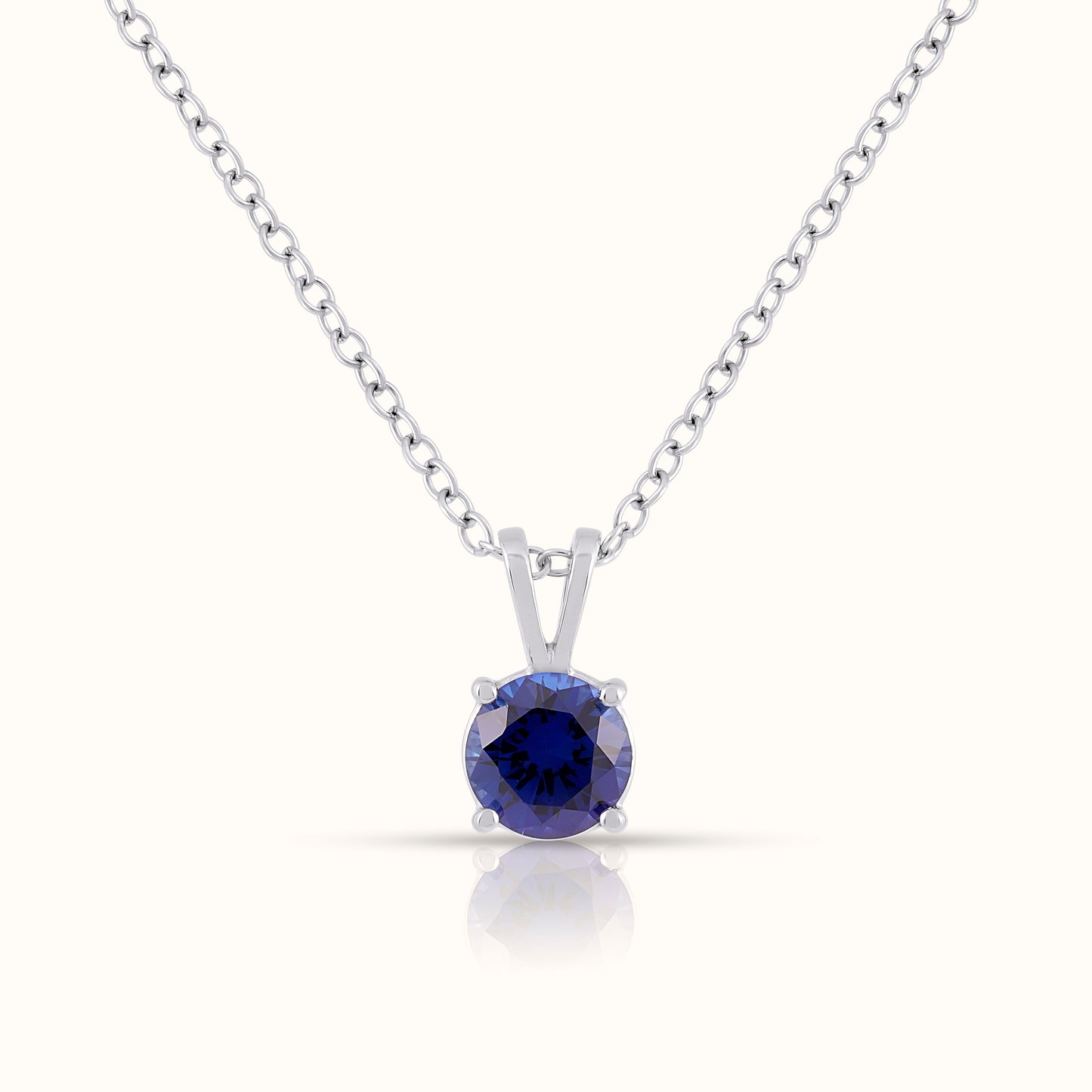 Natural Blue Sapphire - September Birthstone Charm Pendant