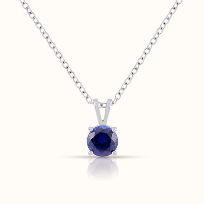 Natural Blue Sapphire - September Birthstone Charm Pendant