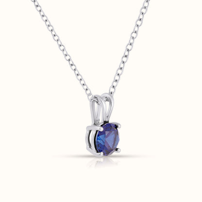 Natural Blue Sapphire - September Birthstone Charm Pendant