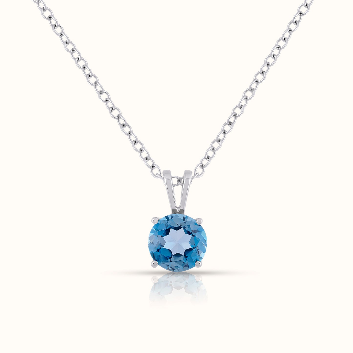 Natural London Blue Topaz - December Birthstone Charm Pendant