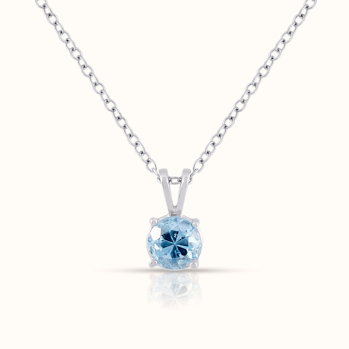 Natural Aquamarine - March Birthstone Charm Pendant