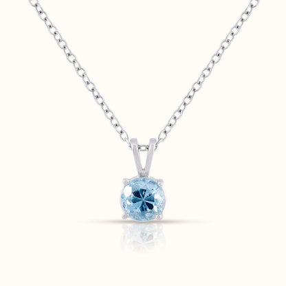Natural Aquamarine - March Birthstone Charm Pendant