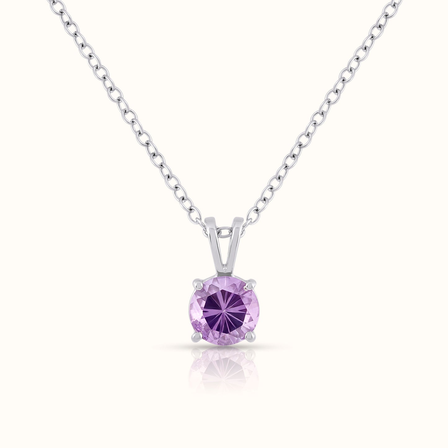 Natural Amethyst - February Birthstone Charm Pendant