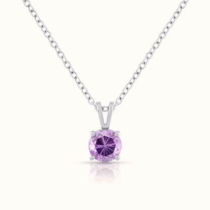Natural Amethyst - February Birthstone Charm Pendant