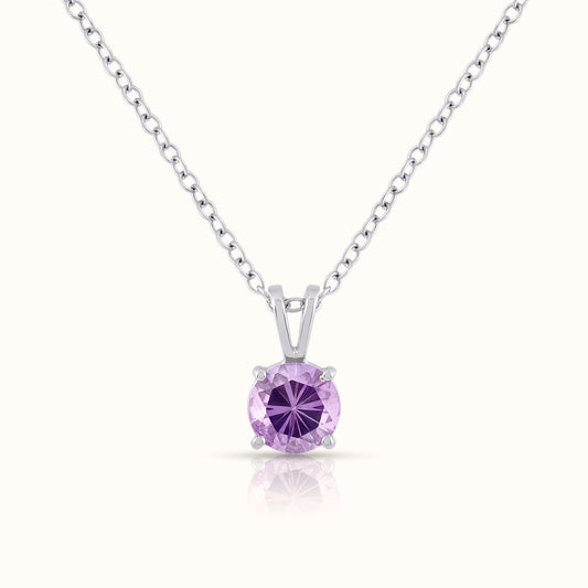 Natural Amethyst - February Birthstone Charm Pendant