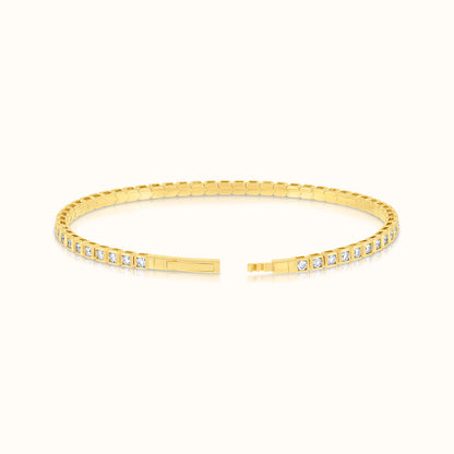 Lab Grown Diamond Princess Illusion Flexible Bangle