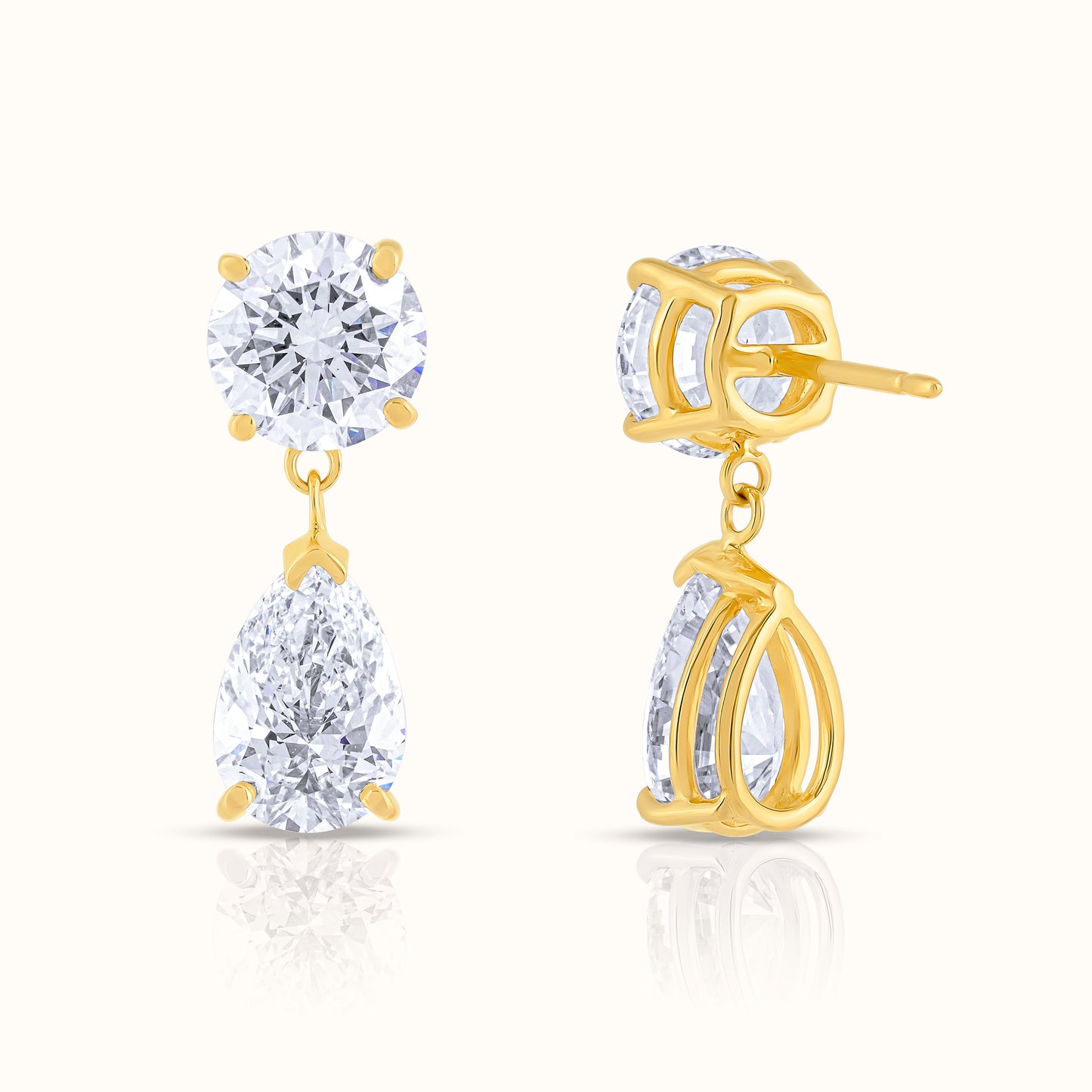 IGI Pear Shaped Lab Grown Diamond Drop Earrings