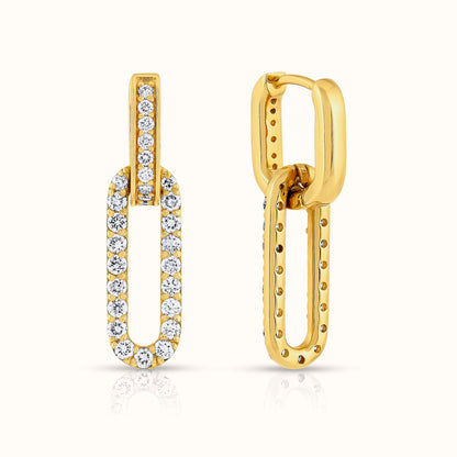 Paperclip Link Lab Grown Diamond Earrings