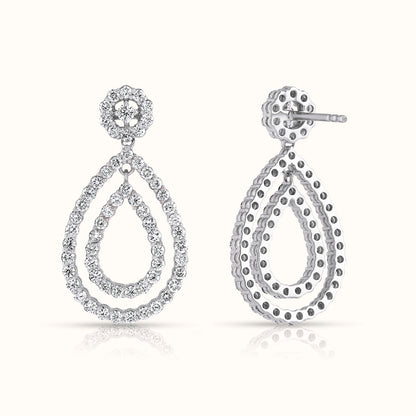 Pear Shaped Lab Grown Diamond Dangling Earrings