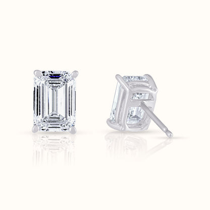IGI Certified Emerald Cut Lab Grown Diamond Stud Earring