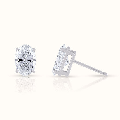 IGI Certified Oval Cut Lab Grown Diamond Stud Earring