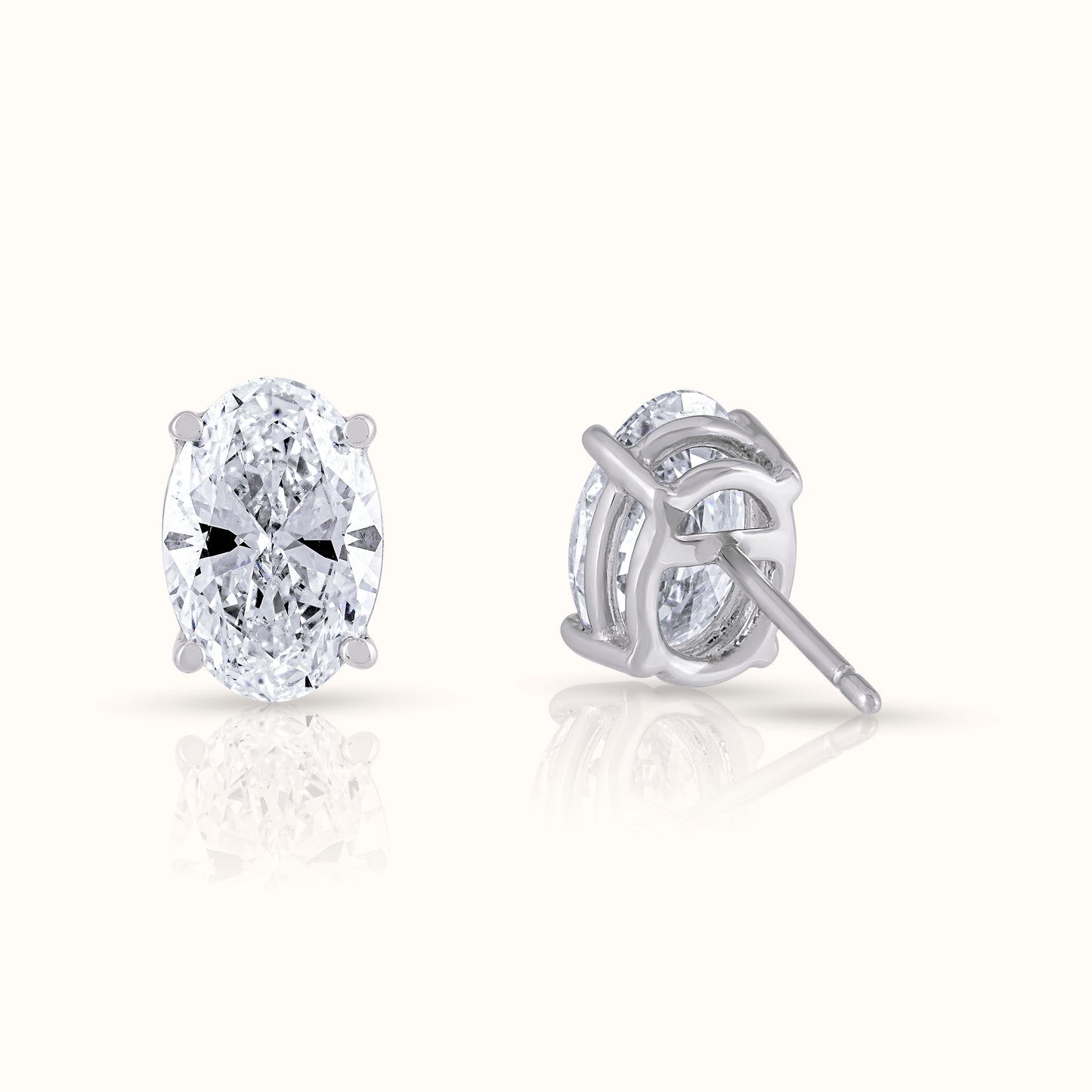 IGI Certified Oval Cut Lab Grown Diamond Stud Earring