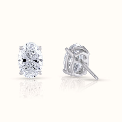 IGI Certified Oval Cut Lab Grown Diamond Stud Earring
